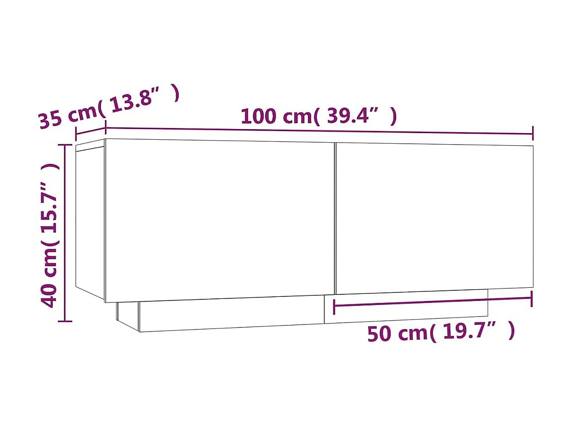 Table de chevet Sonoma gris 100x35x40 cm Bois d'ingénierie