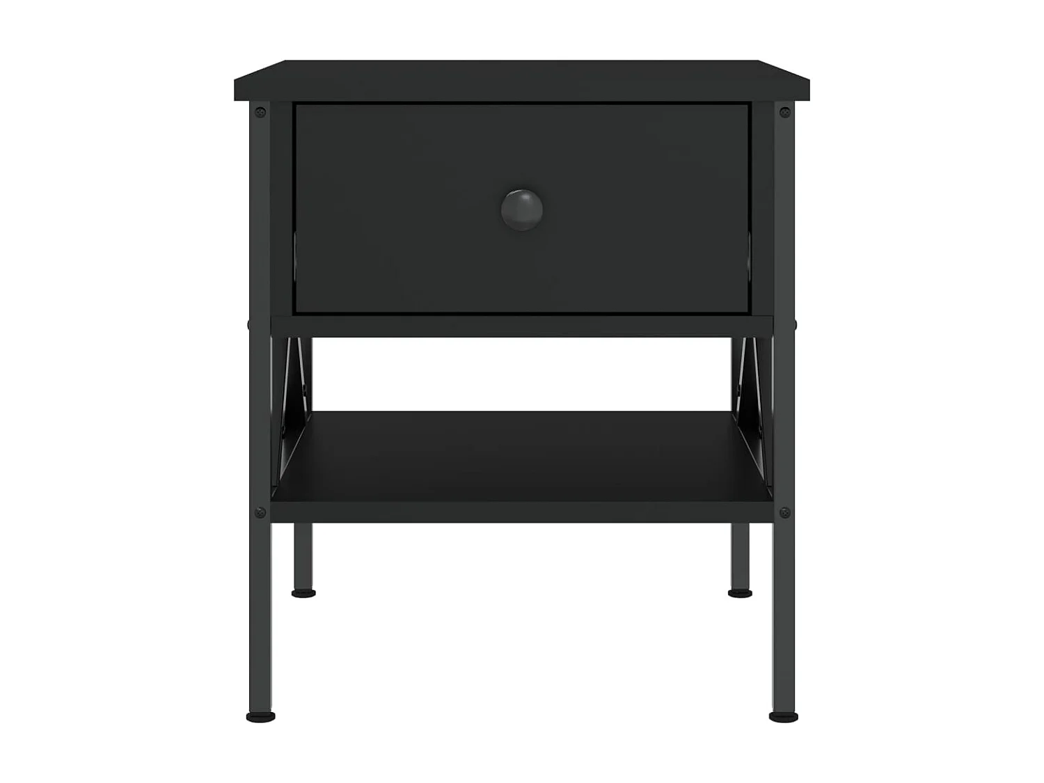 Comodino nero 40x42x45 cm in legno ingegnerizzato