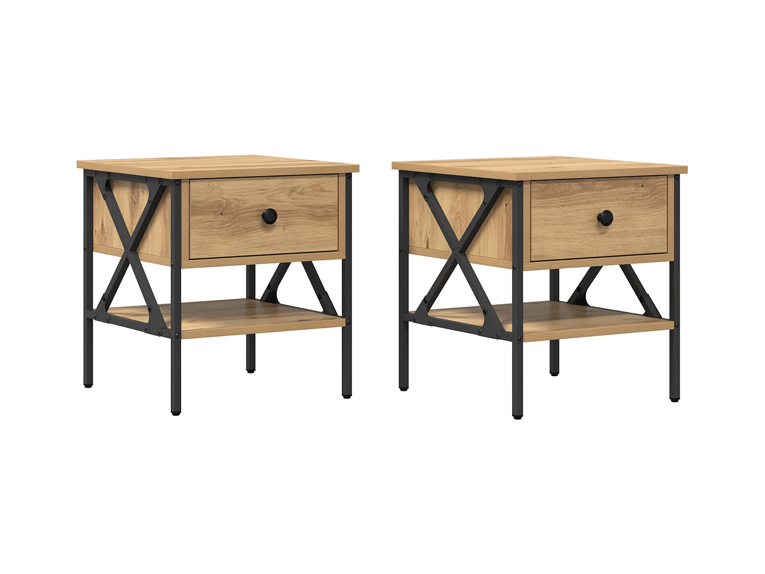 Comodini 2 pz Rovere 40x42x45 cm Legno ricostituito