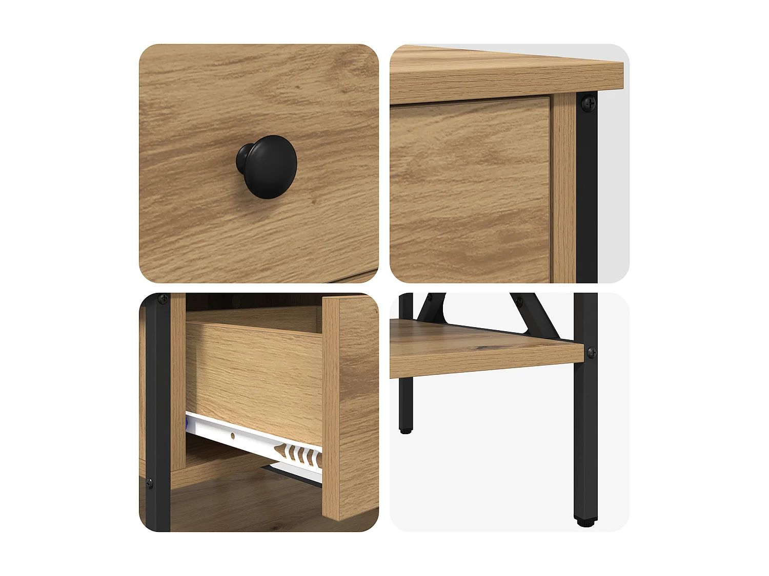 Comodini 2 pz Rovere 40x42x45 cm Legno ricostituito