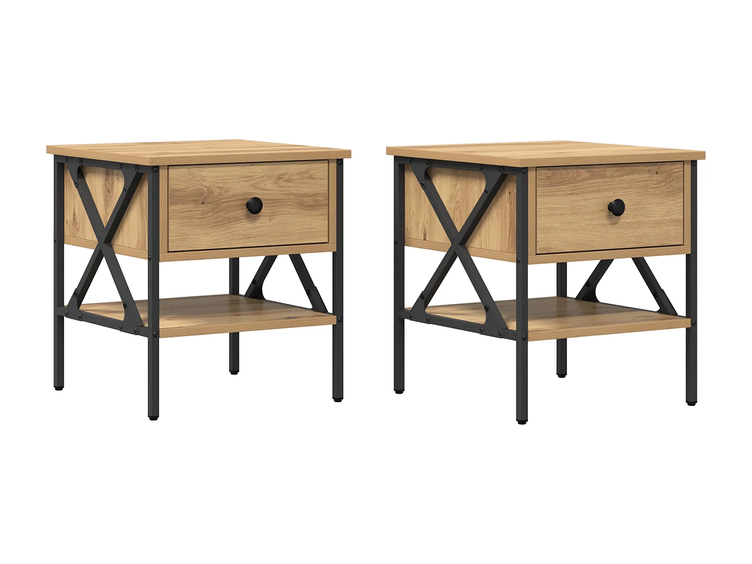 Tables de chevet 2 pcs Chêne 40x42x45 cm Bois reconstitué