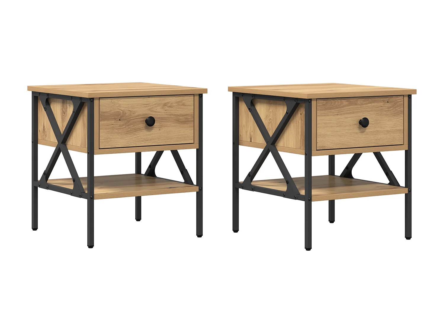 Tables de chevet 2 pcs Chêne 40x42x45 cm Bois reconstitué