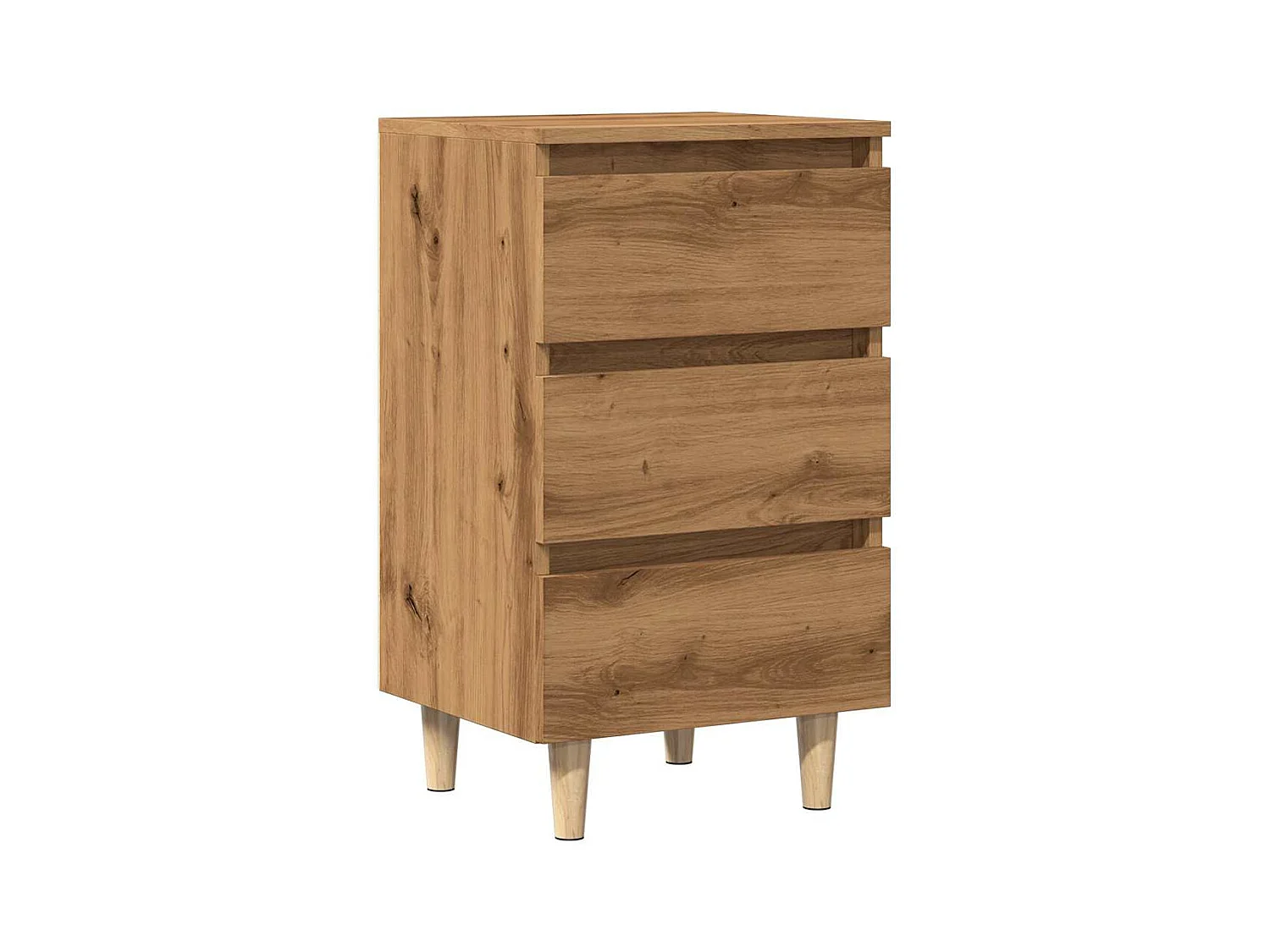 Table de chevet chêne artisanal 40x35x69 cm bois d’ingénierie