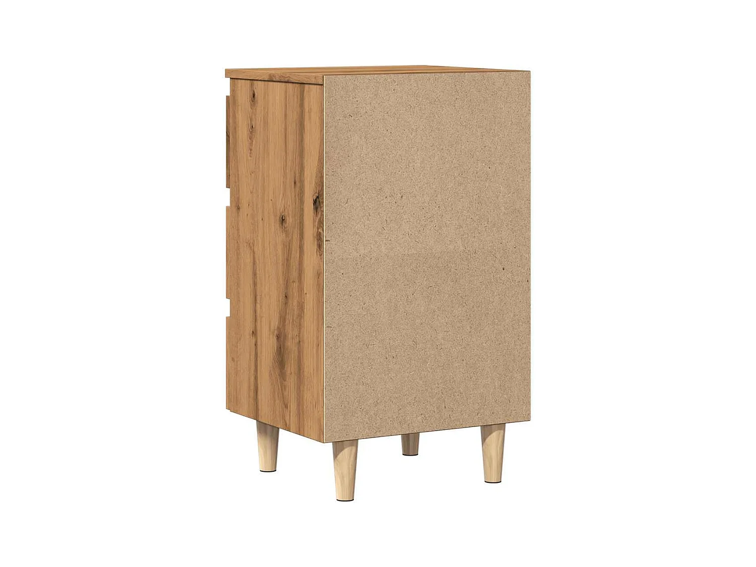 Table de chevet chêne artisanal 40x35x69 cm bois d’ingénierie