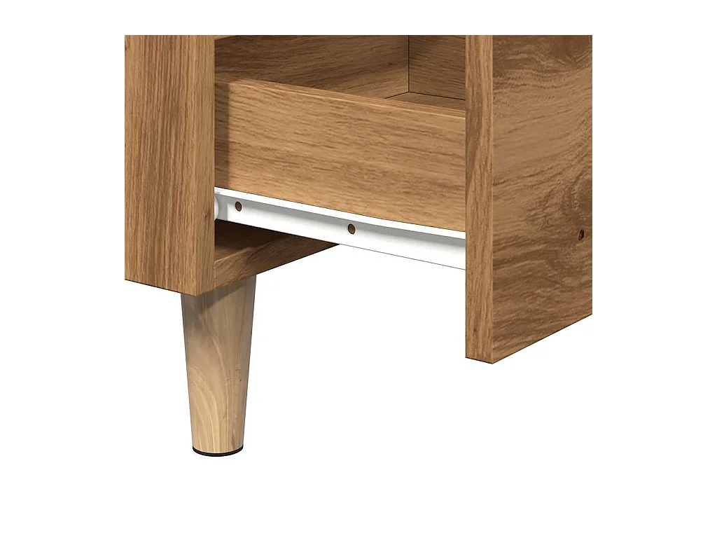 Table de chevet chêne artisanal 40x35x69 cm bois d’ingénierie