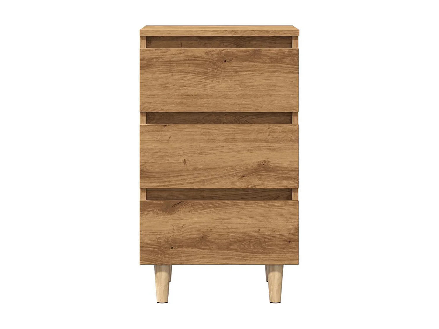 Table de chevet chêne artisanal 40x35x69 cm bois d’ingénierie