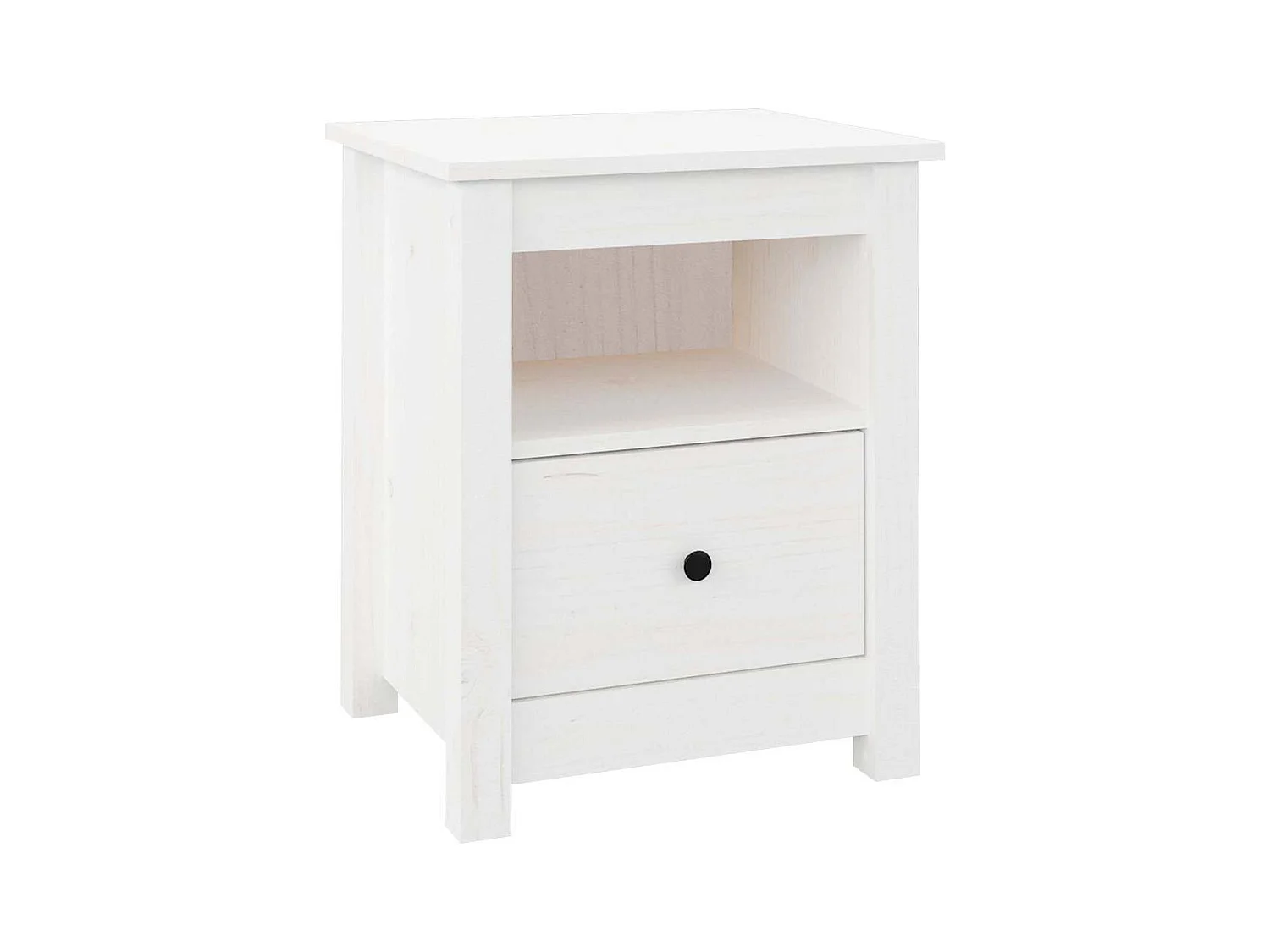 Comodini 2 pz Bianco 40x35x49 cm Legno massello di pino