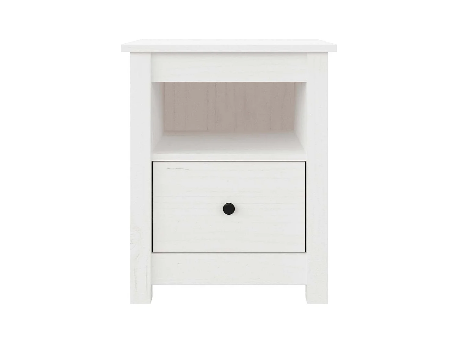 Comodini 2 pz Bianco 40x35x49 cm Legno massello di pino