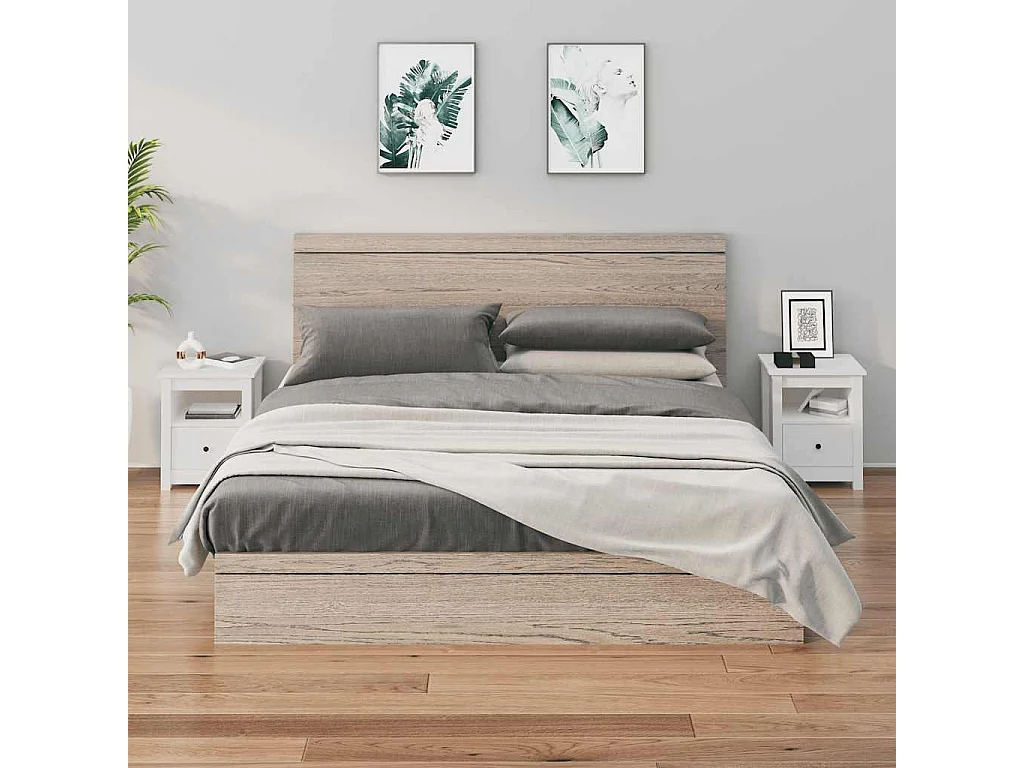 Comodini 2 pz Bianco 40x35x49 cm Legno massello di pino