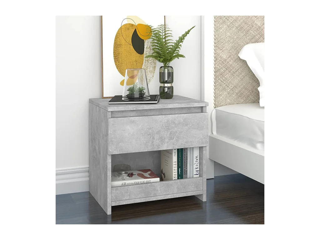 Tables de chevet 2 pcs Gris béton 40x30x39 cm Aggloméré