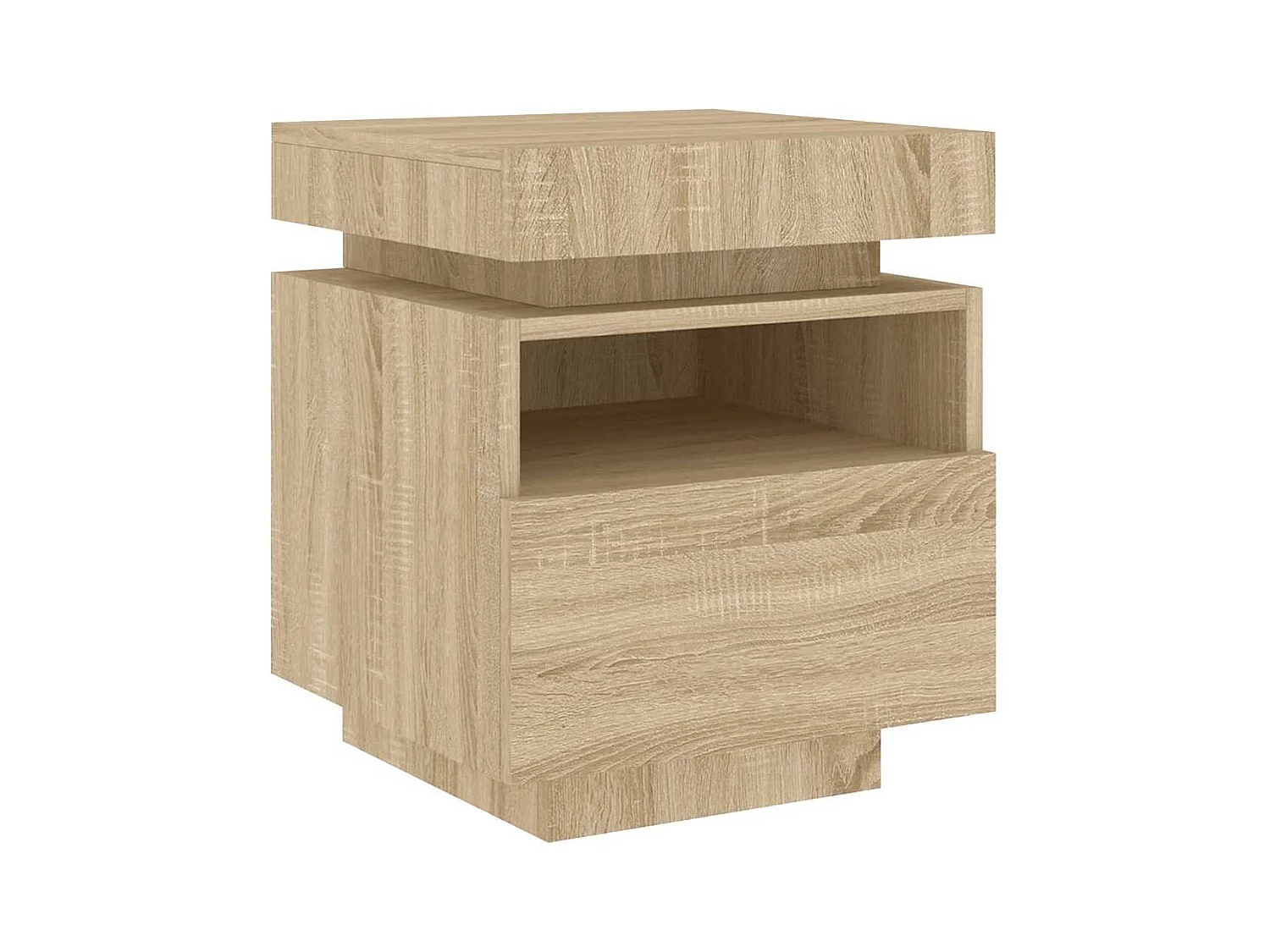 Armoire de chevet avec lumières LED chêne sonoma 40x39x48,5 cm