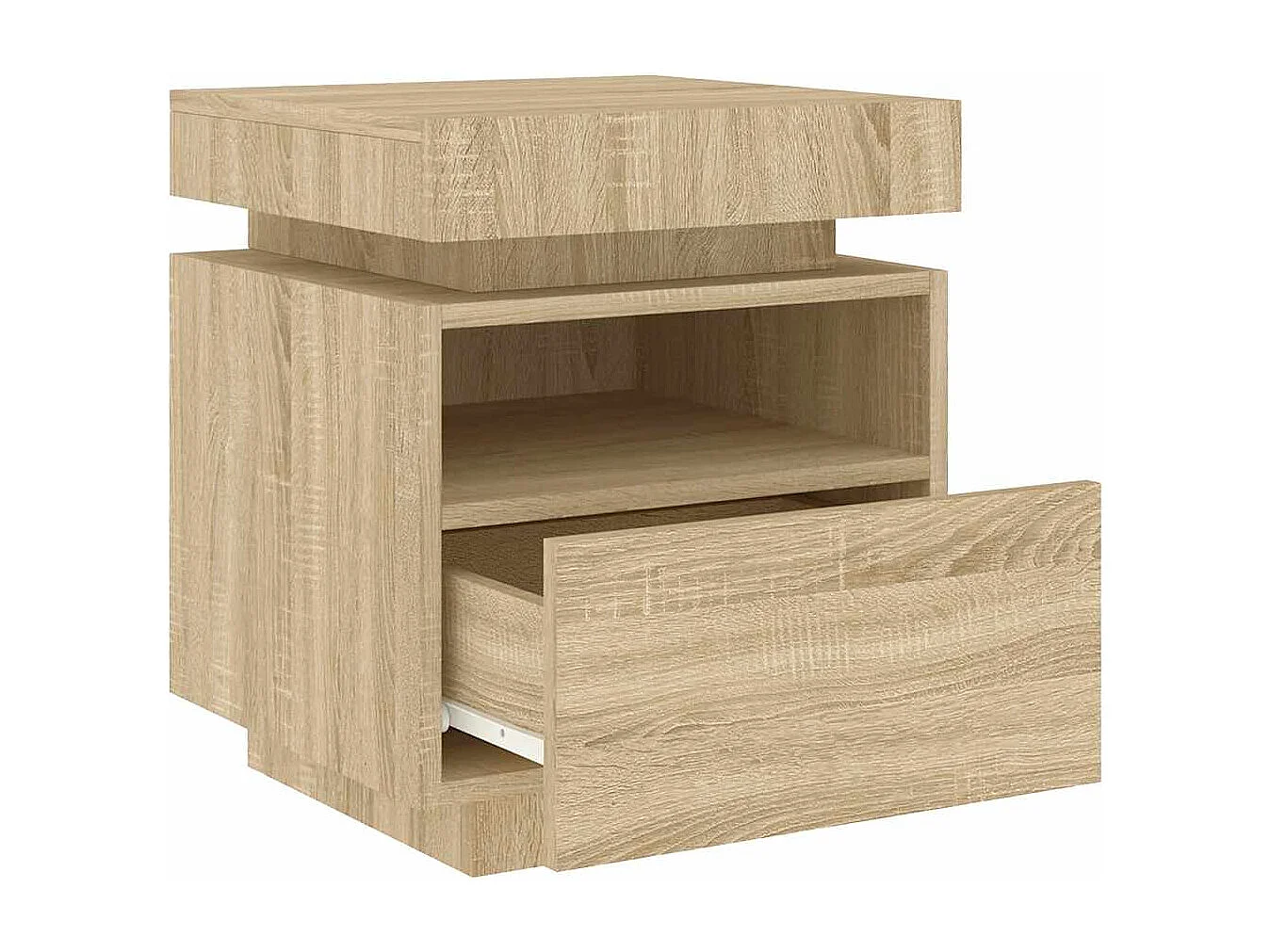 Armoire de chevet avec lumières LED chêne sonoma 40x39x48,5 cm