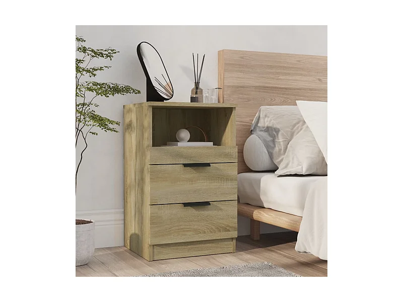 Comodino in rovere Sonoma in legno ingegnerizzato