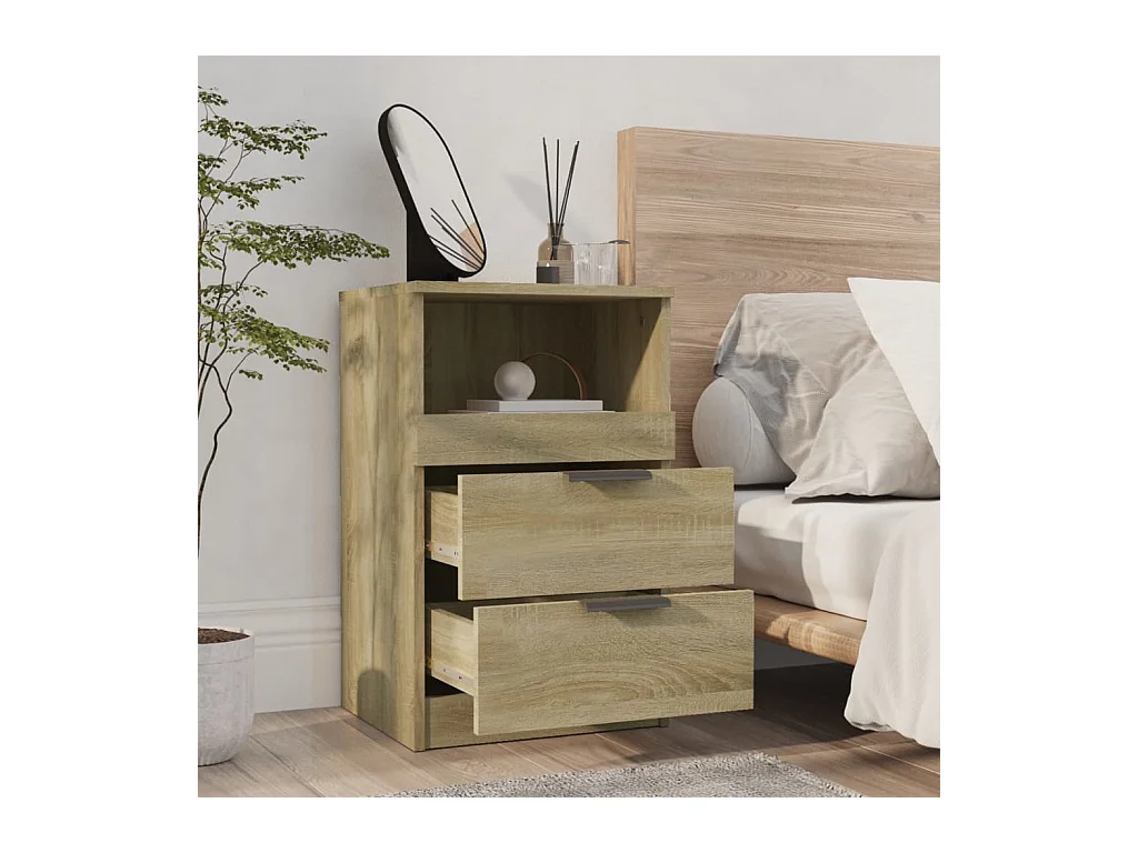 Comodino in rovere Sonoma in legno ingegnerizzato