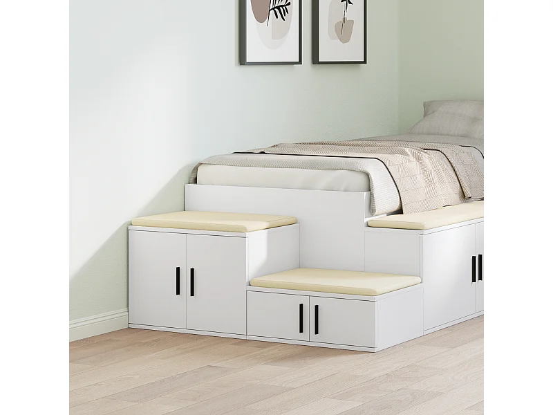 Mobile contenitore bianco 118x41x40 cm in legno ingegnerizzato