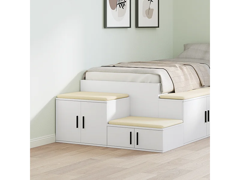 Armoire de rangement blanche 118x41x40 cm en bois d'ingénierie