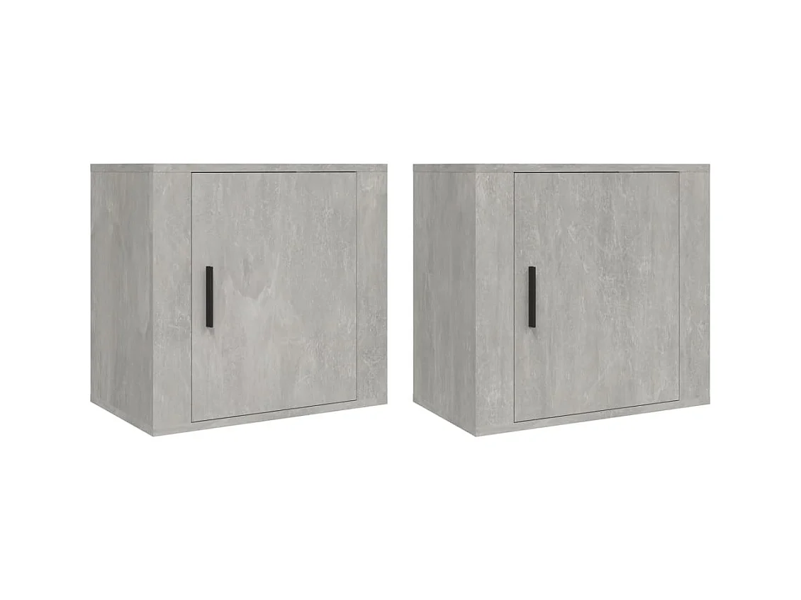 Tables de chevet murales 2 pcs Gris béton 50x30x47 cm