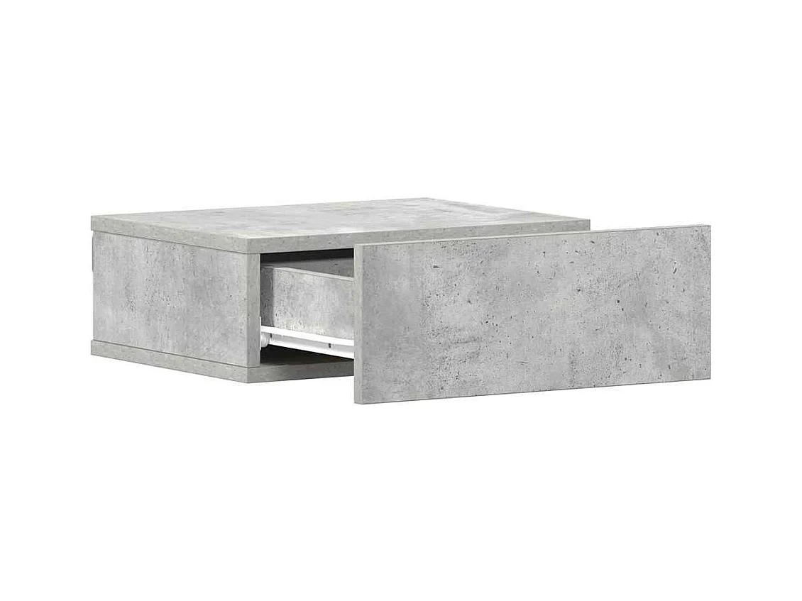 comodini sospesi in legno ingegnerizzato grigio cemento