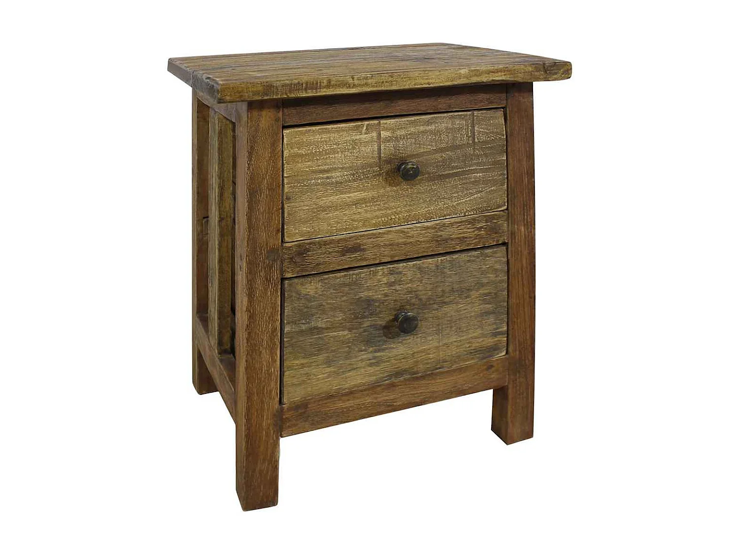 Table de chevet bois massif d'acajou 40x30x51 cm