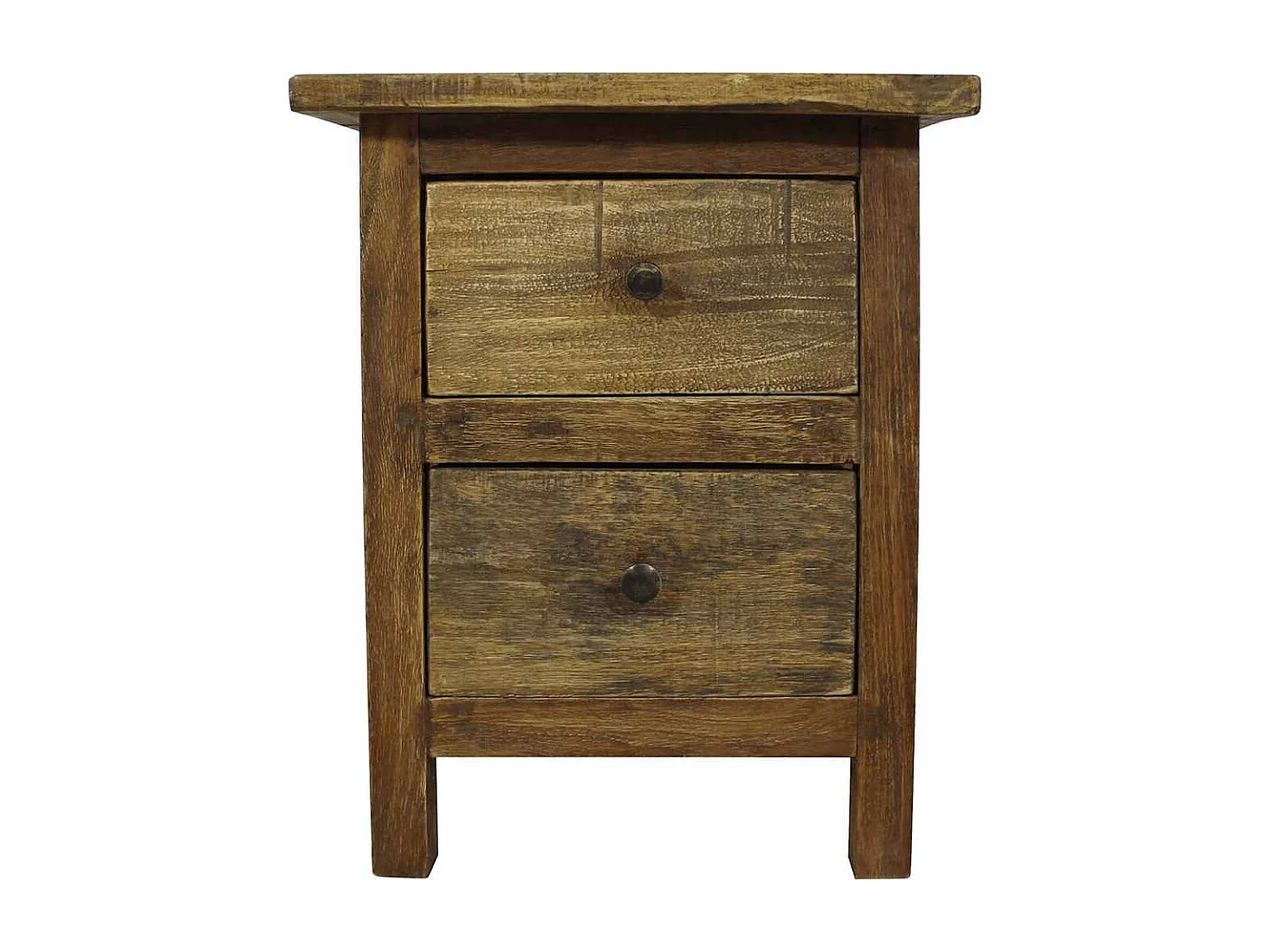 Table de chevet bois massif d'acajou 40x30x51 cm