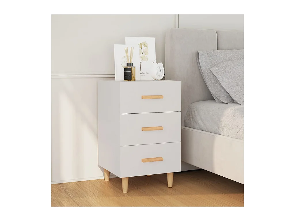 Table de chevet blanc 40x40x66 cm bois d'ingénierie