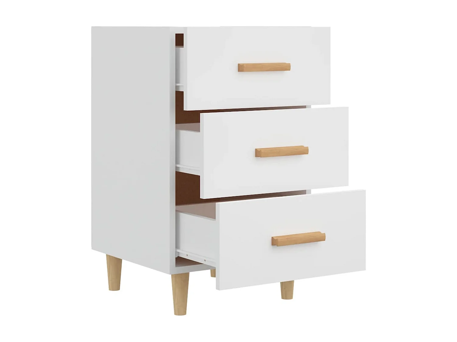 Table de chevet blanc 40x40x66 cm bois d'ingénierie