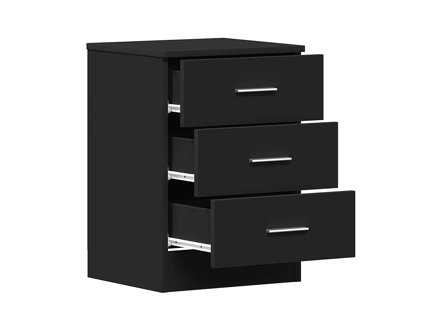Comodini 2 pz Nero 38x35x56 cm Legno ingegnerizzato