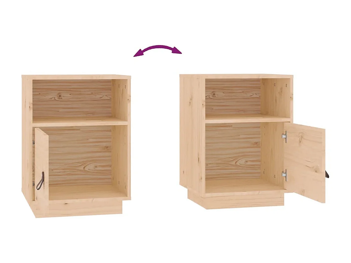 Comodino 40x34x55 cm Legno massello di pino