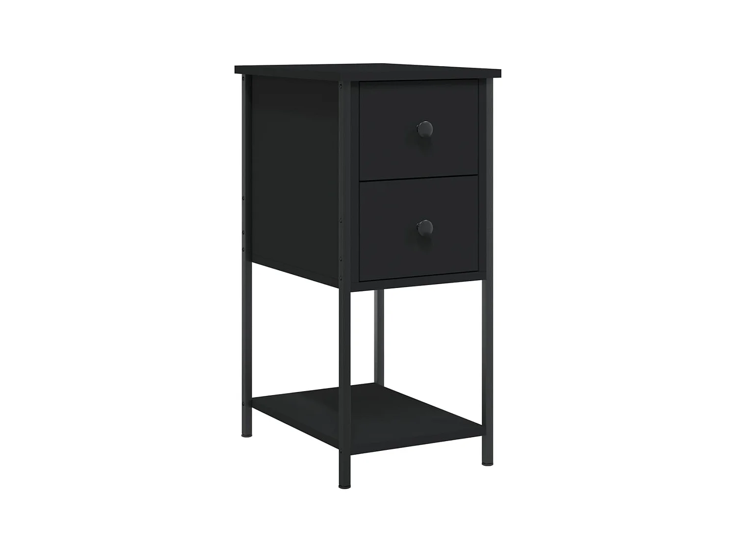 Comodini 2 pezzi neri 32x42x70 cm in legno ingegnerizzato