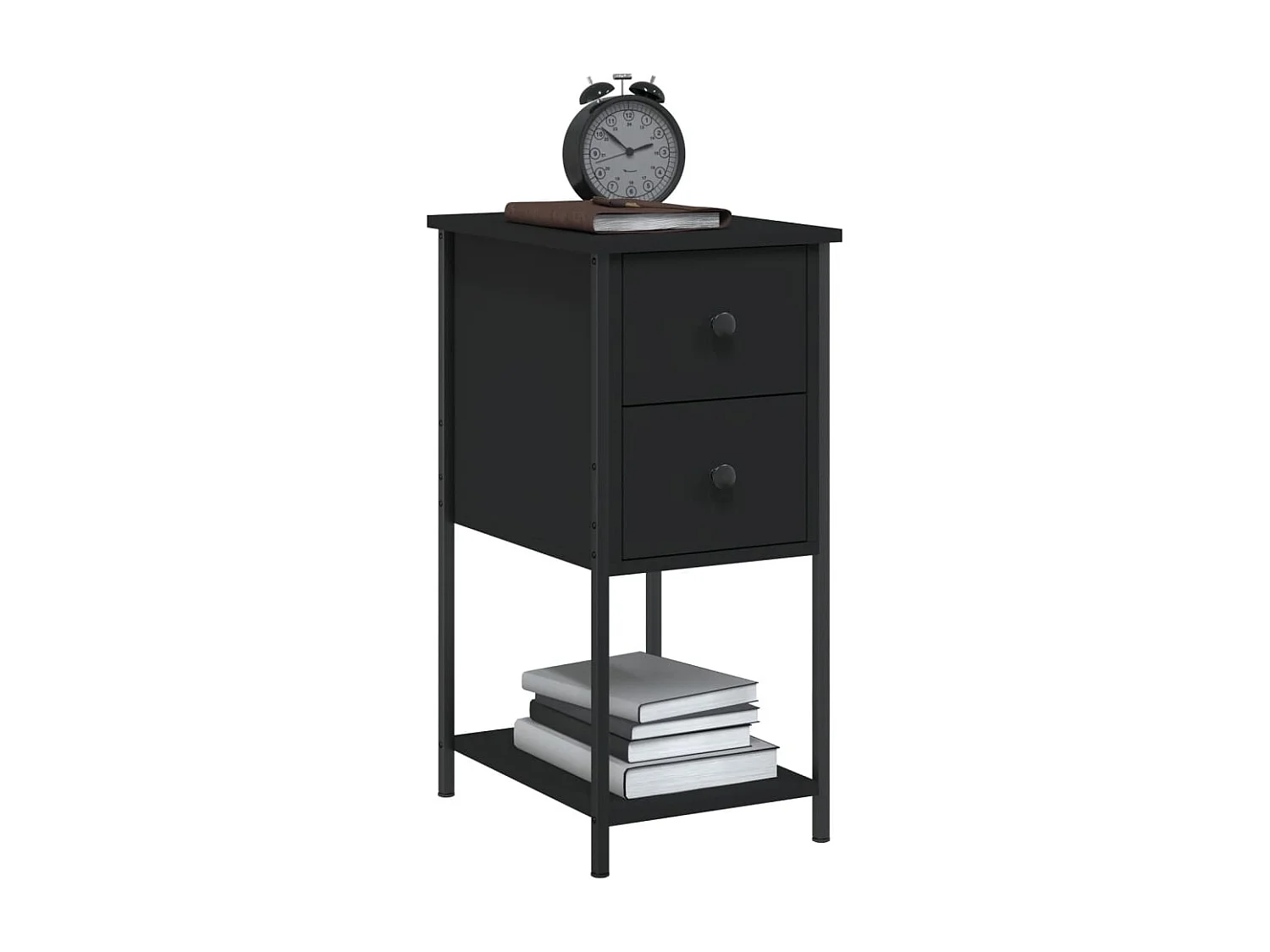 Tables de chevet 2 pcs noir 32x42x70 cm bois d'ingénierie