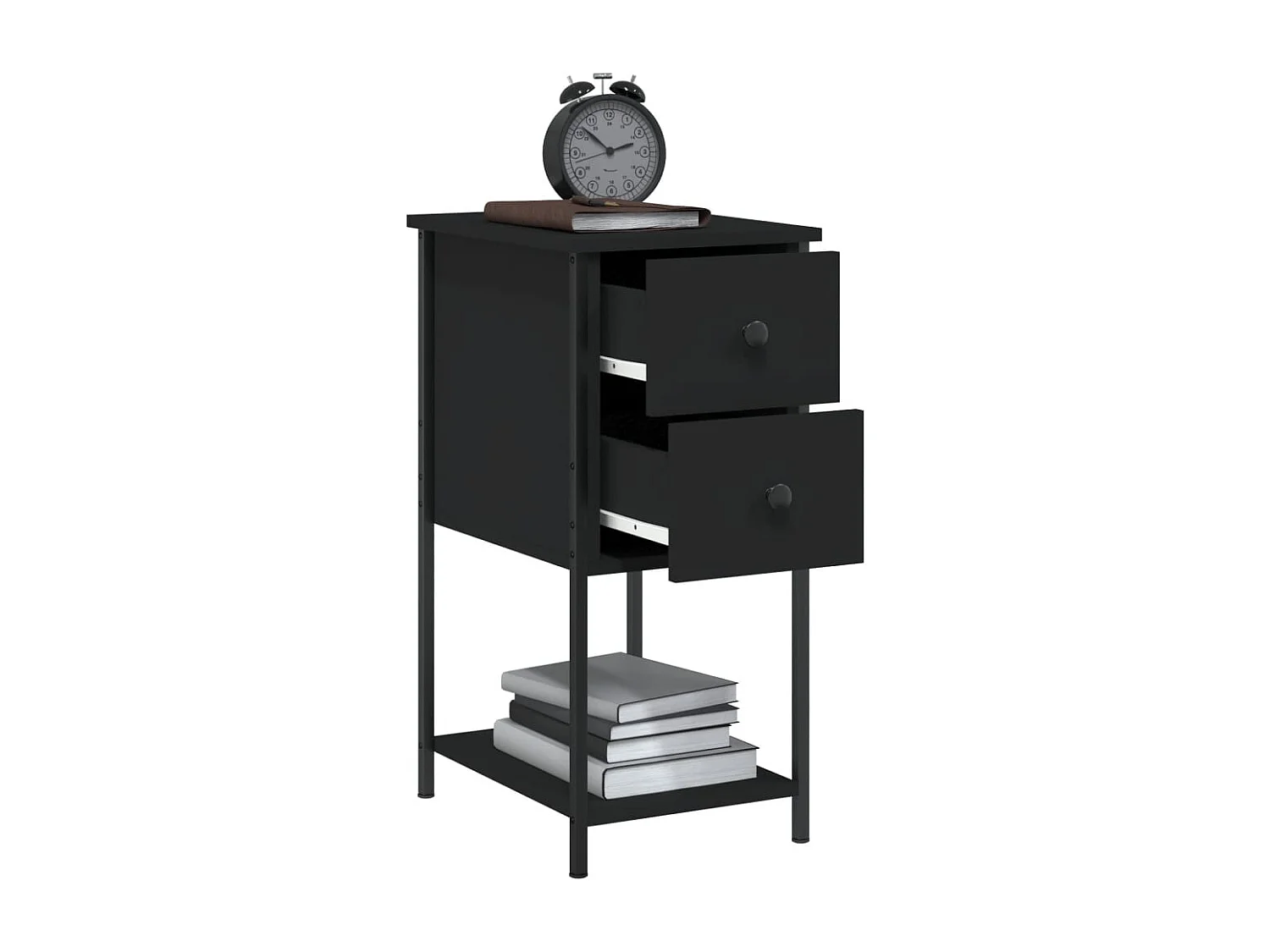 Tables de chevet 2 pcs noir 32x42x70 cm bois d'ingénierie