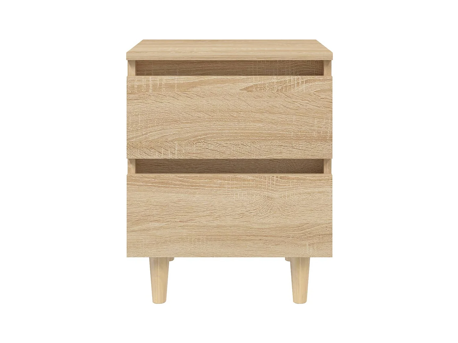 Comodini gambe in pino 2 pz rovere sonoma 40x35x50 cm