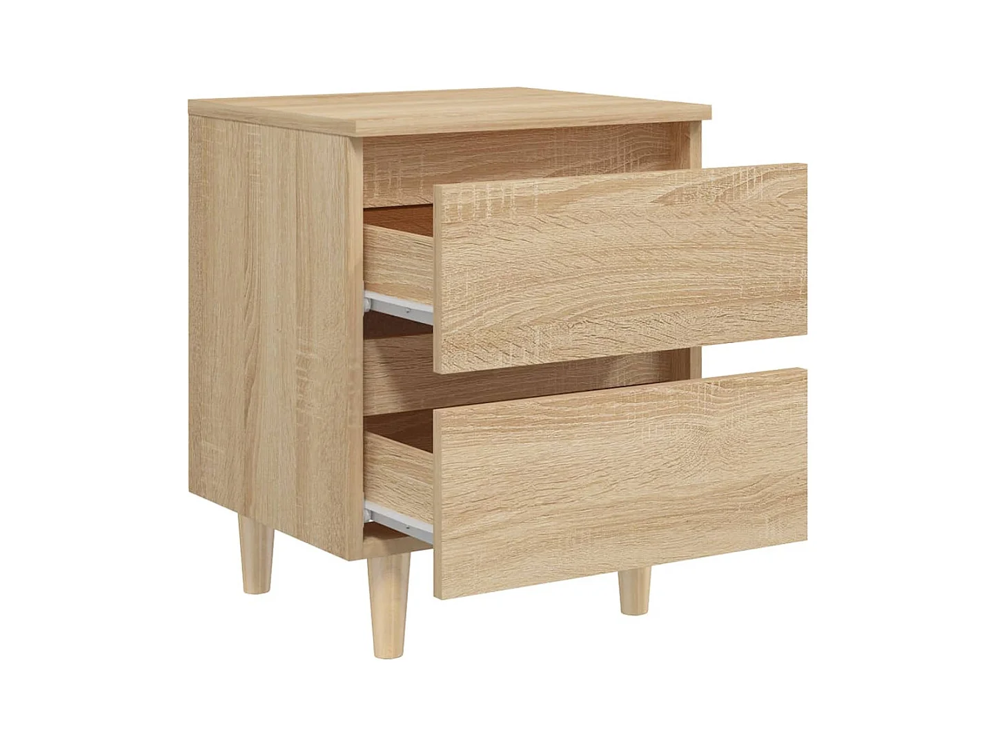 Comodini gambe in pino 2 pz rovere sonoma 40x35x50 cm