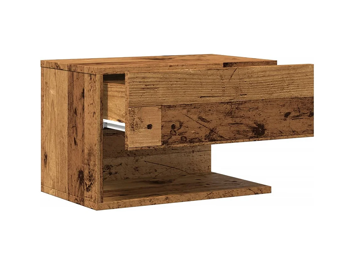 Vecchio comodino in legno da parete