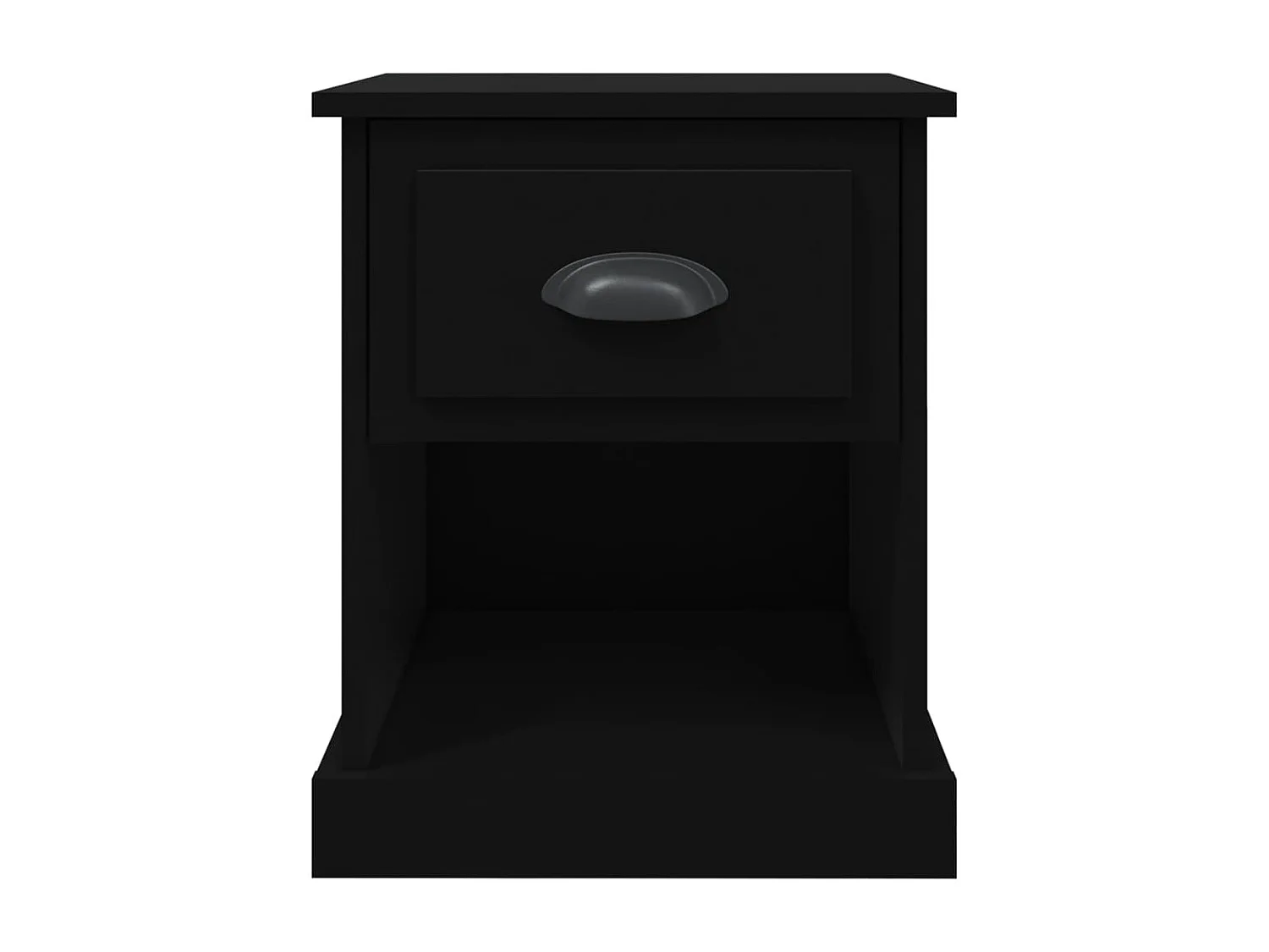 Comodini 2 pezzi neri 39x39x47,5 cm in legno ingegnerizzato