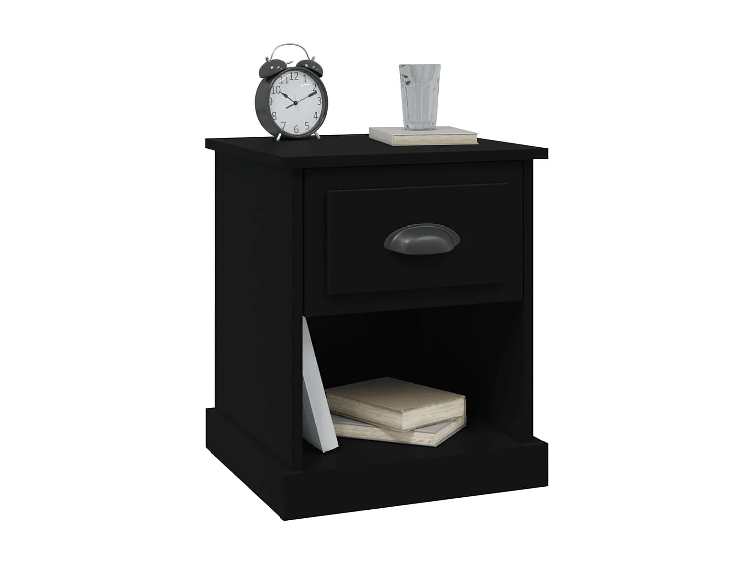 Tables de chevet 2 pcs noir 39x39x47,5 cm bois d'ingénierie