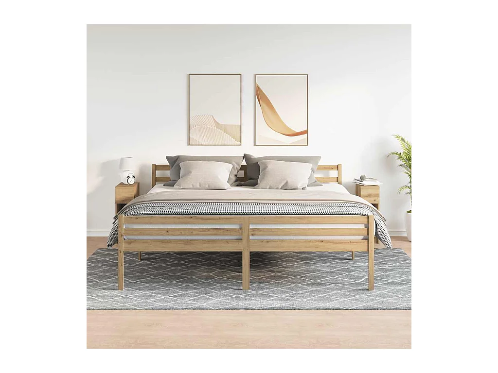 Comodini con cassetto 2 pz in rovere lavorato a mano 20x36x60 cm