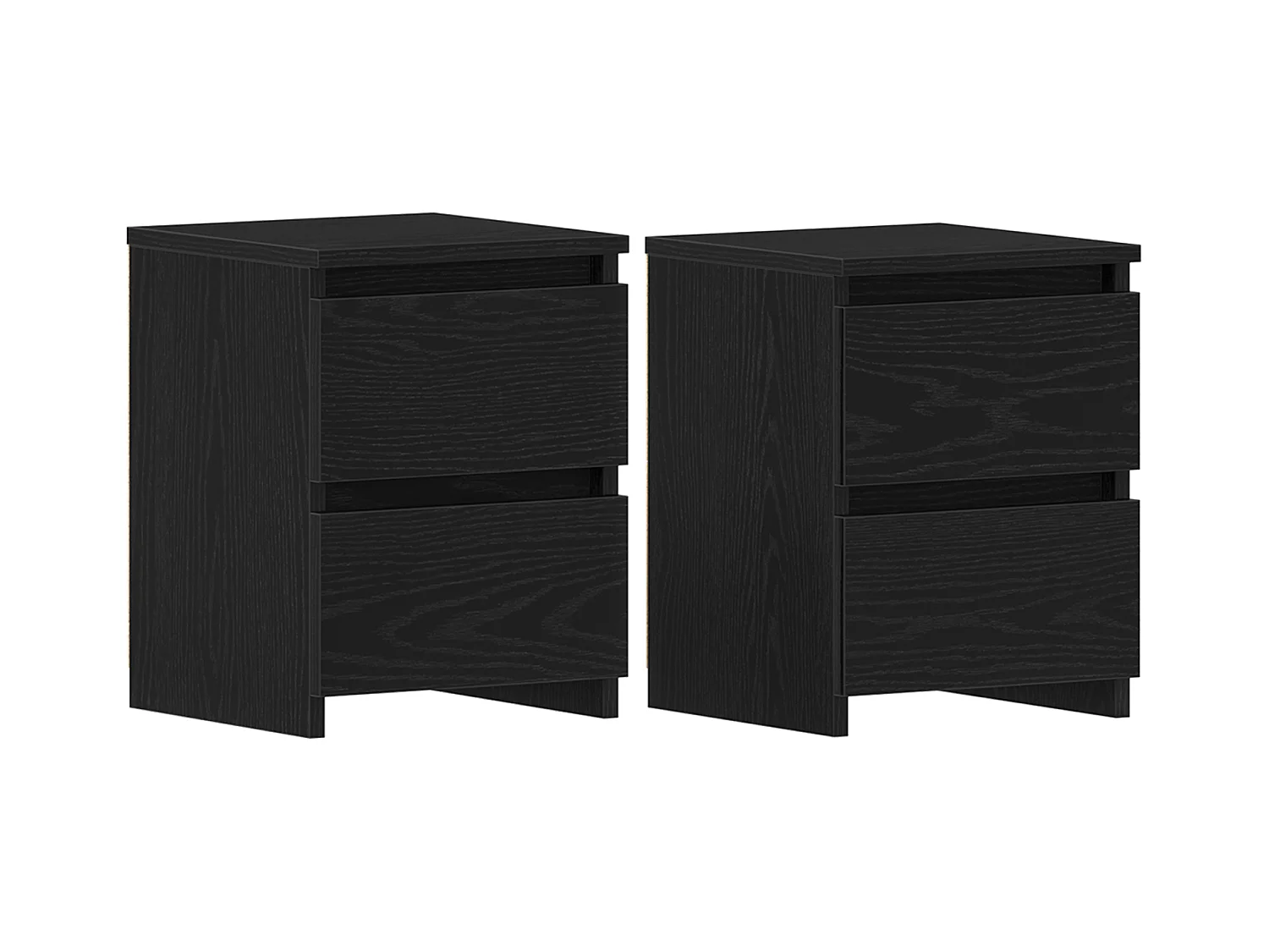 Comodini con cassetti 2 pz Rovere nero 30x30x40 cm