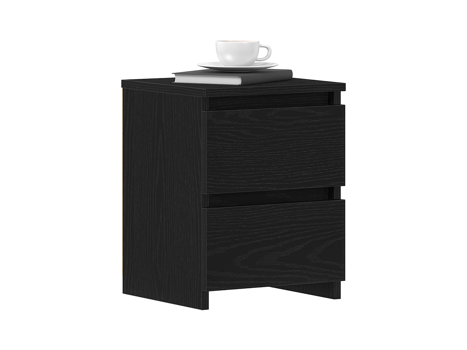 Comodini con cassetti 2 pz Rovere nero 30x30x40 cm