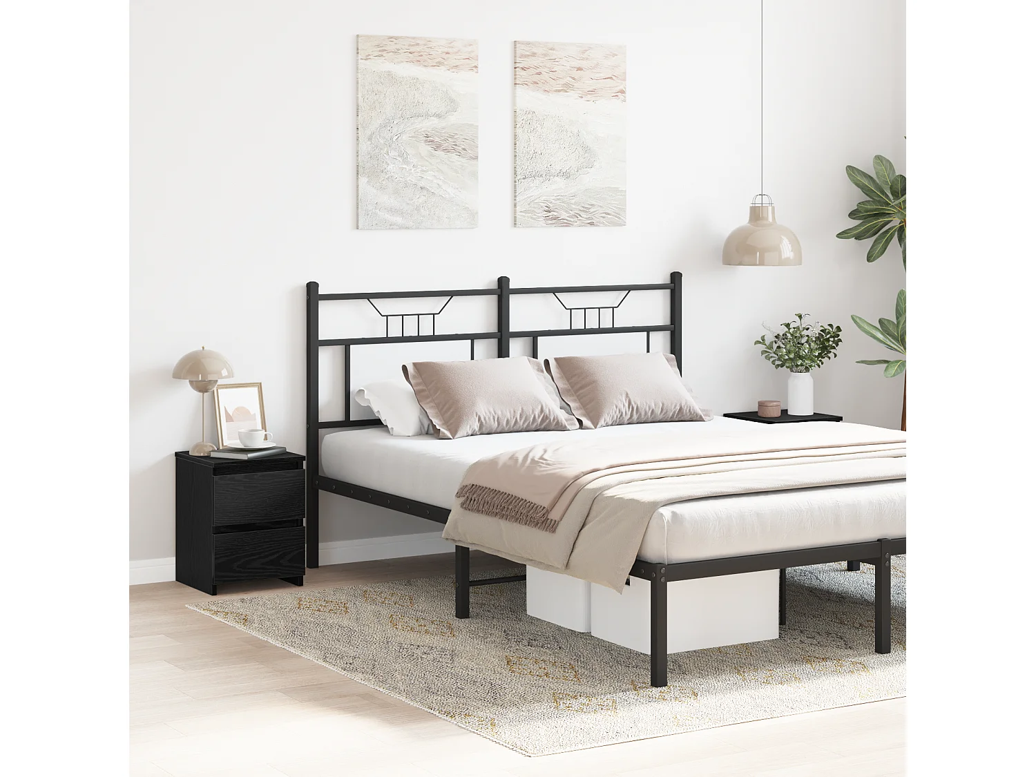 Comodini con cassetti 2 pz Rovere nero 30x30x40 cm