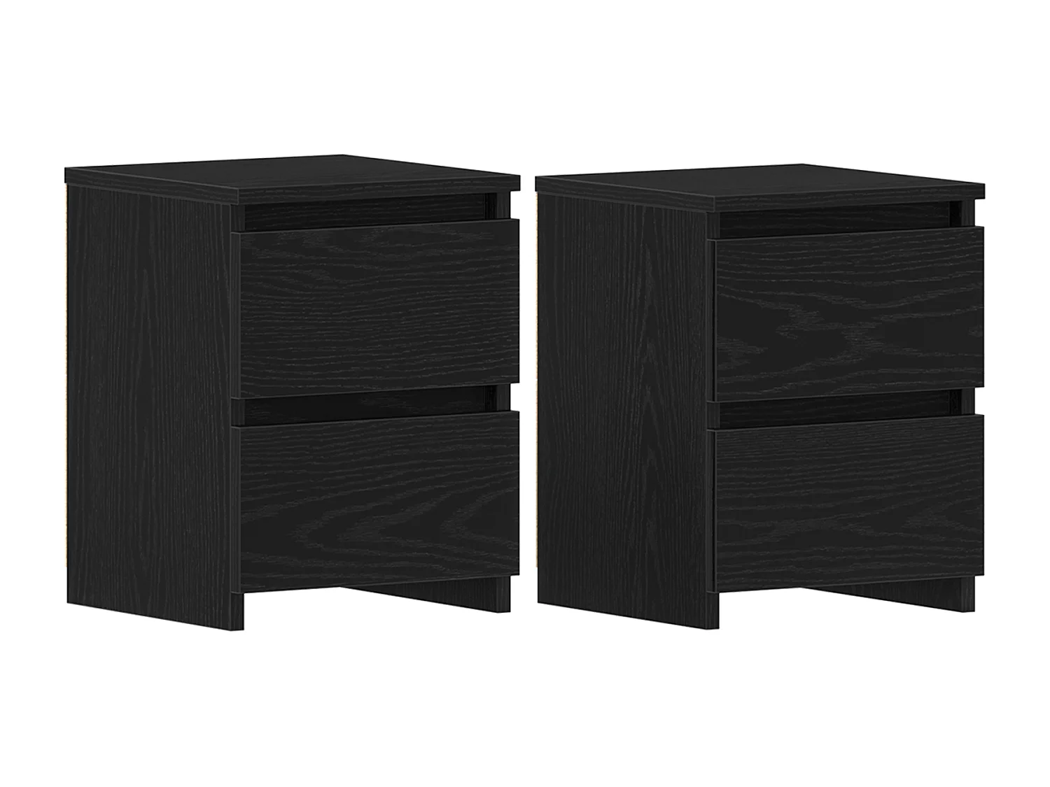 Comodini con cassetti 2 pz Rovere nero 30x30x40 cm