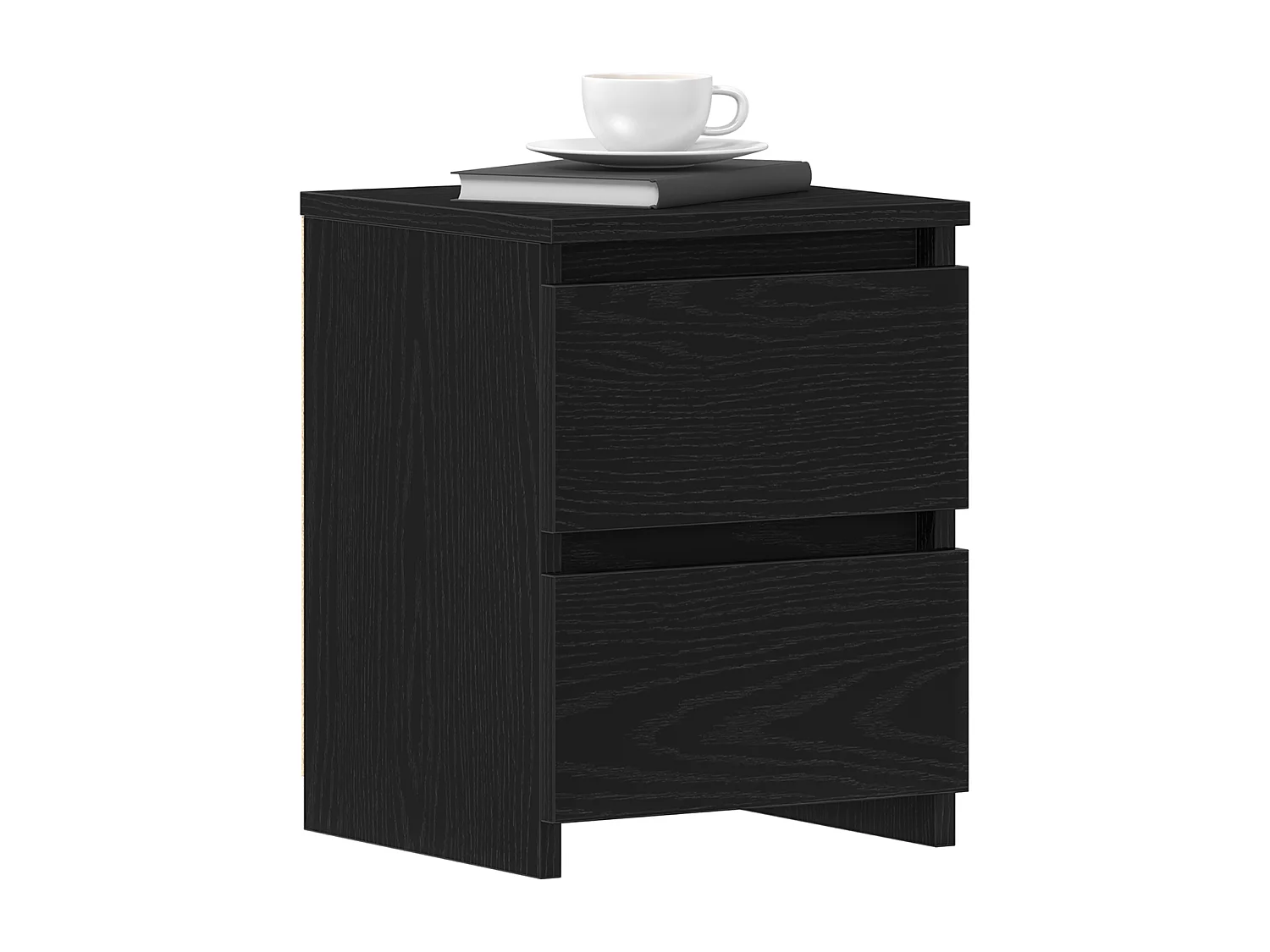 Nachtkastjes met lades 2 stuks Zwarte eik 30x30x40 cm