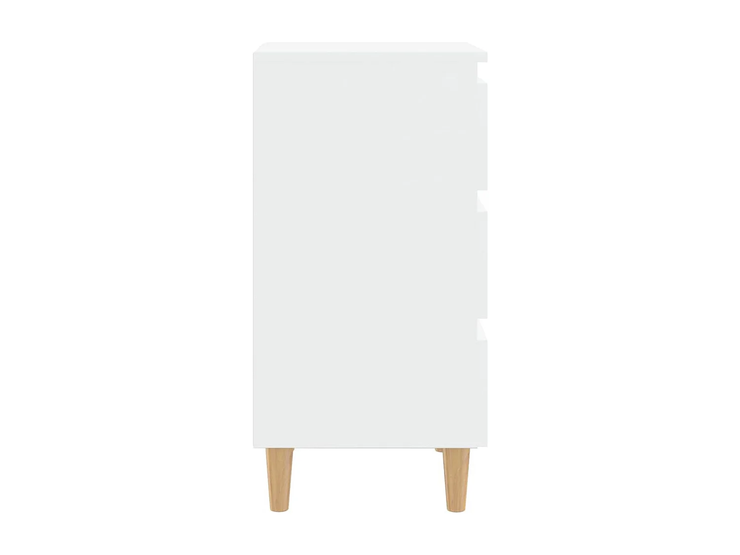 Comodino con gambe in legno massello Bianco 40x35x69 cm