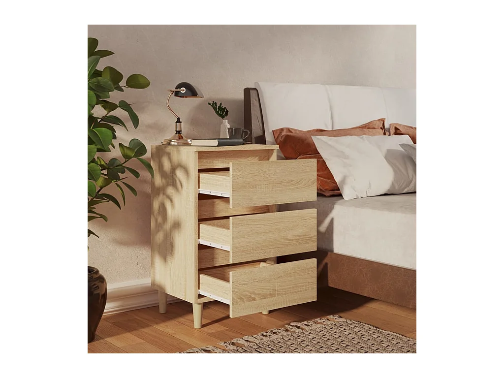 Nachtkastje met Sonoma eikenhouten poten 40x35x69 cm