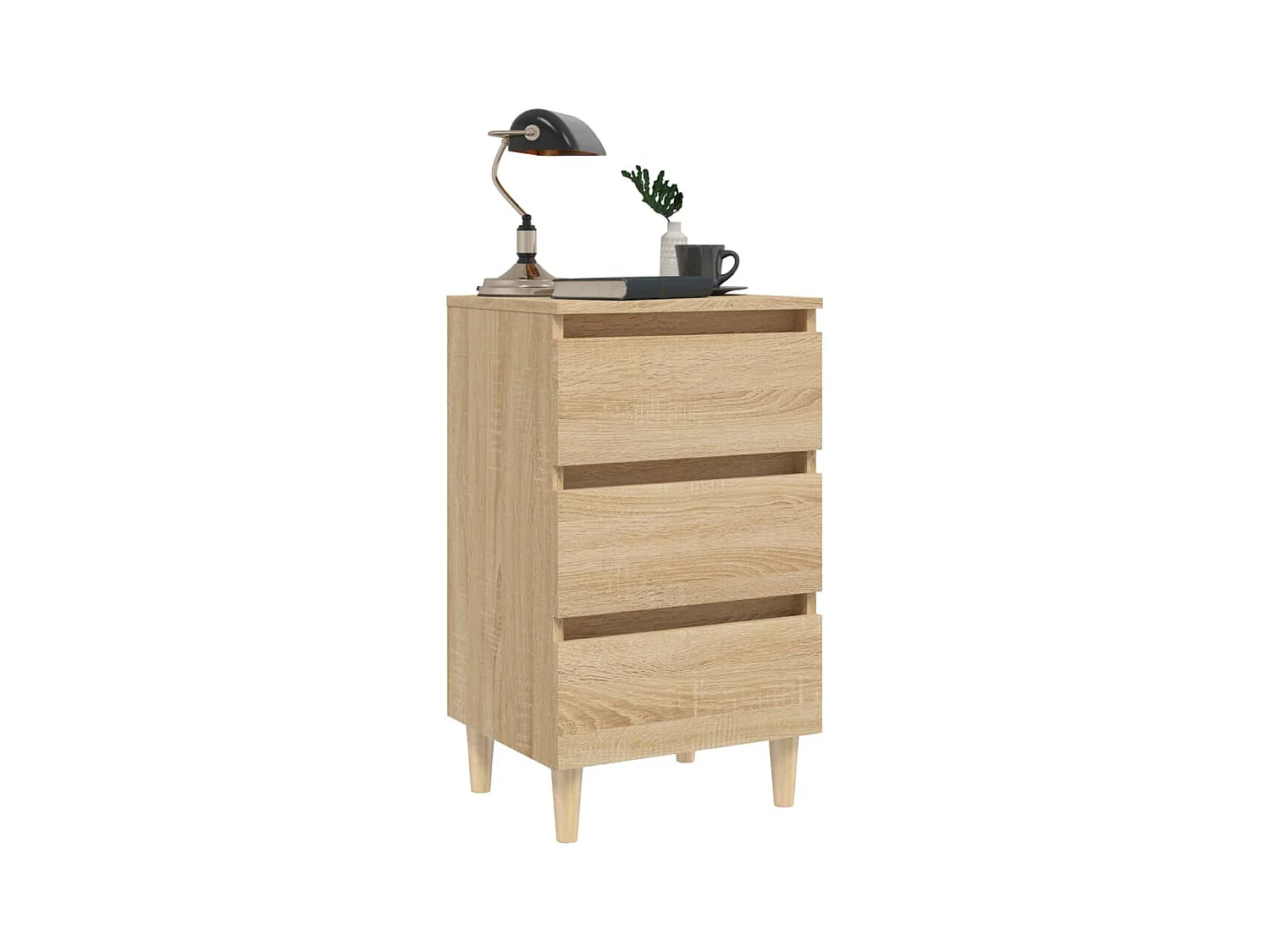 Nachtkastje met Sonoma eikenhouten poten 40x35x69 cm