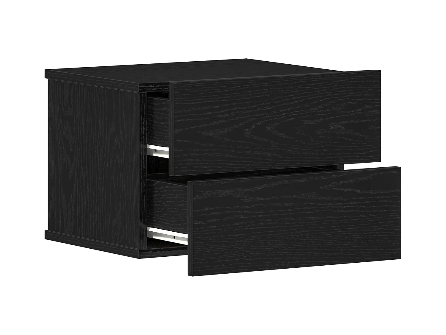 Comodino in rovere nero 40x30x30 cm in legno ingegnerizzato