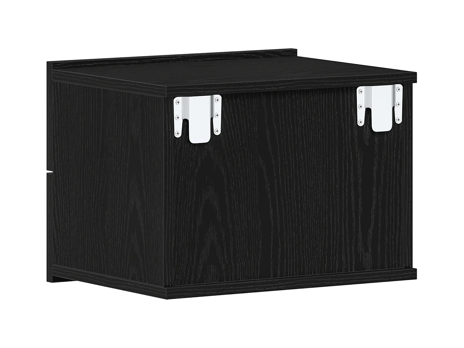 Comodino in rovere nero 40x30x30 cm in legno ingegnerizzato