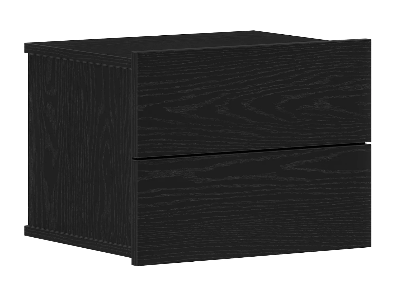 Commode de chevet Noir en chêne 40x30x30 cm en bois d'ingénierie