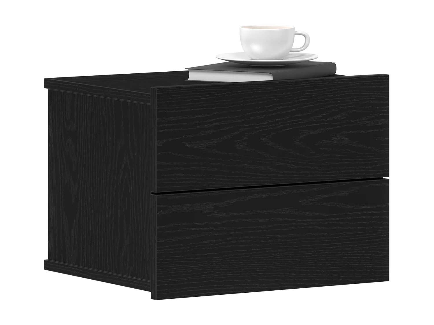 Commode de chevet Noir en chêne 40x30x30 cm en bois d'ingénierie