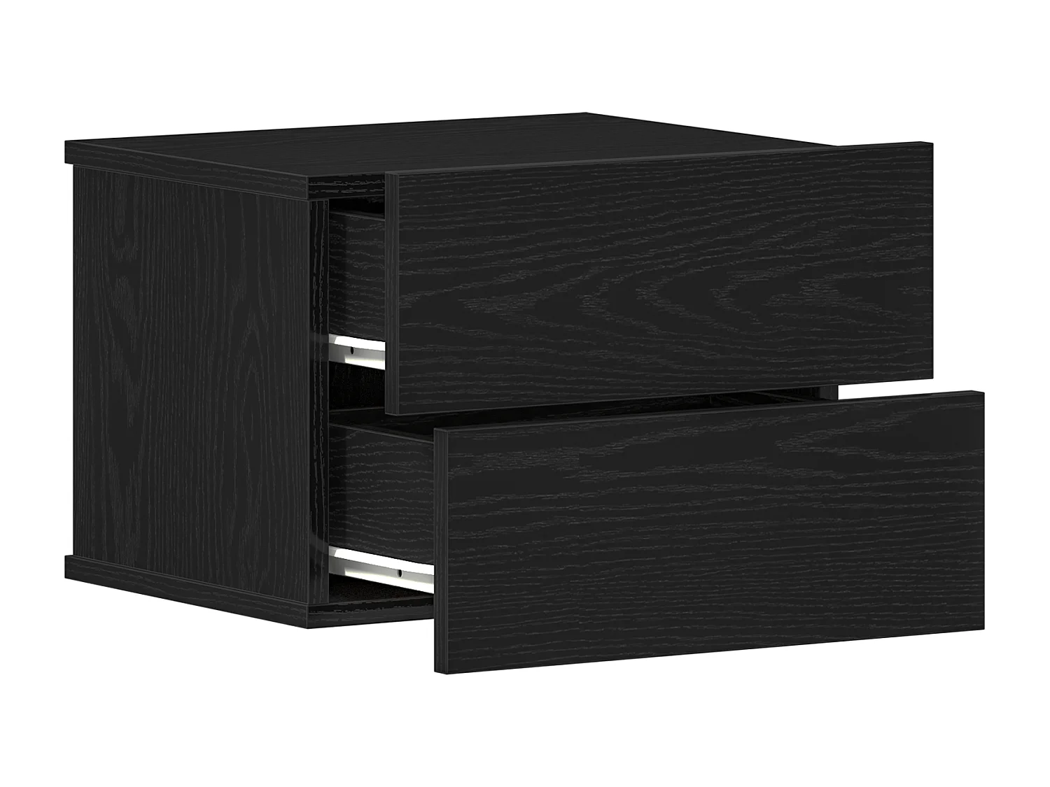 Commode de chevet Noir en chêne 40x30x30 cm en bois d'ingénierie